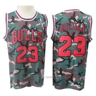 Camiseta Chicago Bulls Michael Jordan NO 23 Camuflaje Verde