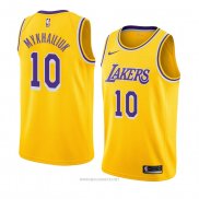 Camiseta Los Angeles Lakers Sviatoslav Mykhailiuk NO 10 Icon 2018-19 Amarillo