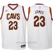 Camiseta Nino Cleveland Cavaliers LeBron James NO 23 2017-18 Blanco