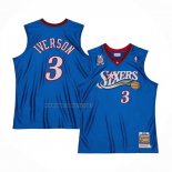 Camiseta Philadelphia 76ers Allen Iverson NO 3 Mitchell & Ness 2001-02 Azul