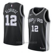 Camiseta San Antonio Spurs Lamarcus Aldridge NO 12 Icon 2017-18 Negro