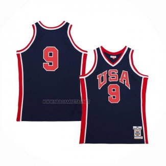 Camiseta USA 1984 Michael Jordan NO 9 Azul