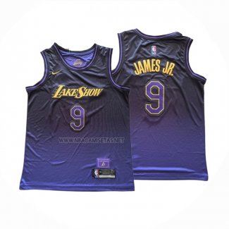 Camiseta Los Angeles Lakers James JR. NO 9 Ciudad 2024-25 Violeta