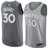 Camiseta Minnesota Timberwolves Aaron Brooks NO 30 Ciudad 2018 Gris