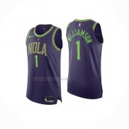 Camiseta New Orleans Pelicans Zion Williamson NO 1 Ciudad 2024-25 Violeta