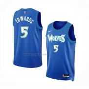 Camiseta Minnesota Timberwolves Anthony Edwards NO 5 Ciudad Azul