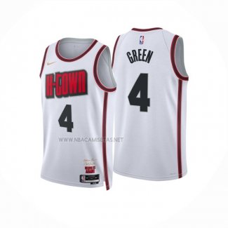 Camiseta Houston Rockets Jalen Green NO 4 Ciudad 2024-25 Blanco