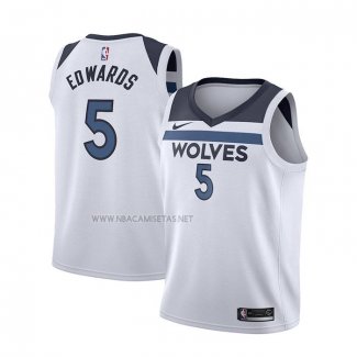 Camiseta Nino Minnesota Timberwolves Anthony Edwards NO 5 Association 2022-23 Blanco