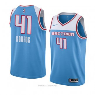 Camiseta Sacramento Kings Kosta Koufos NO 41 Ciudad 2018-19 Azul