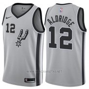 Camiseta San Antonio Spurs LaMarcus Aldridge NO 12 2017-18 Gris