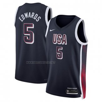 Camiseta USA 2024 Anthony Edwards NO 5 Azul