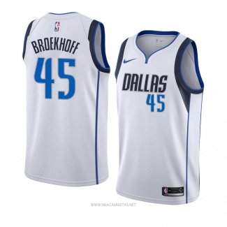 Camiseta Dallas Mavericks Ryan Broekhoff NO 45 Association 2018-19 Blanco