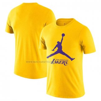 Camiseta Manga Corta Los Angeles Lakers Essential Jumpman Amarillo