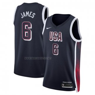 Camiseta USA 2024 LeBron James NO 6 Azul