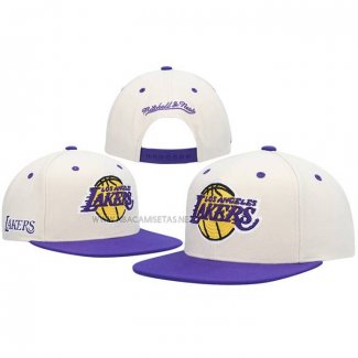 Gorra Los Angeles Lakers Mitchell & Ness Blanco Violeta