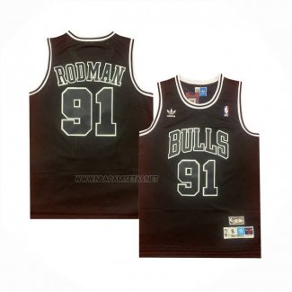 Camiseta Chicago Bulls Dennis Rodman NO 91 Retro Negro1