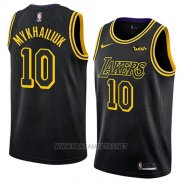 Camiseta Los Angeles Lakers Sviatoslav Mykhailiuk NO 10 Ciudad 2018 Negro