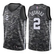 Camiseta San Antonio Spurs Leonard NO 2 Ciudad 2017-18 Gris