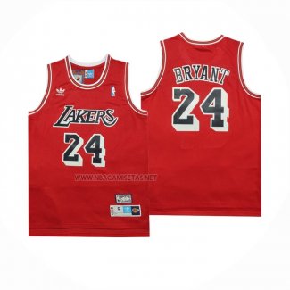 Camiseta Los Angeles Lakers Kobe Bryant NO 24 Retro Rojo