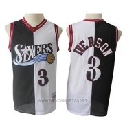 Camiseta Philadelphia 76ers Allen Iverson NO 3 1996-97 Retro Negro