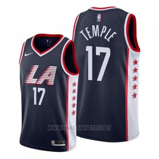 Camiseta Los Angeles Clippers Garrett Temple NO 17 Ciudad 2019 Azul