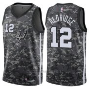 Camiseta San Antonio Spurs LaMarcus Aldridge NO 12 Ciudad 2017-18 Gris