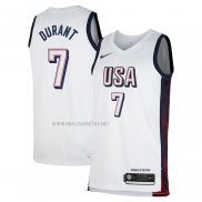 Camiseta USA 2024 Kevin Durant NO 7 Blanco