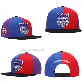 Gorra Sacramento Kings Mitchell & Ness Rojo Azul Violeta