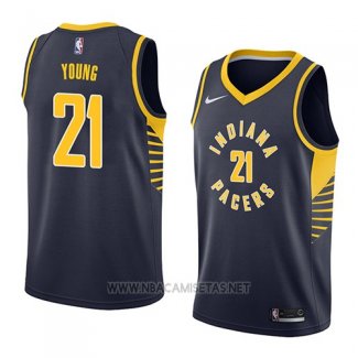 Camiseta Indiana Pacers Thaddeus Young NO 21 Icon 2018 Azul