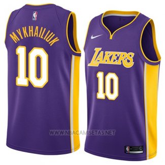 Camiseta Los Angeles Lakers Sviatoslav Mykhailiuk NO 10 Statement 2018 Violeta