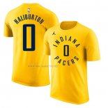 Camiseta Manga Corta Indiana Pacers Tyrese Haliburton Oro