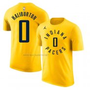 Camiseta Manga Corta Indiana Pacers Tyrese Haliburton Oro