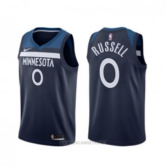 Camiseta Minnesota Timberwolves D'angelo Russell NO 0 Icon Azul