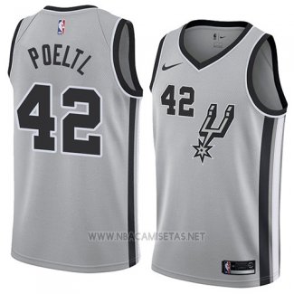 Camiseta San Antonio Spurs Jakob Poeltl NO 42 Statement 2018 Gris