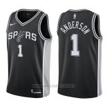 Camiseta San Antonio Spurs Kyle Anderson NO 1 Icon 2017-18 Negro