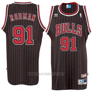 Camiseta Chicago Bulls Dennis Rodman NO 91 Retro Negro