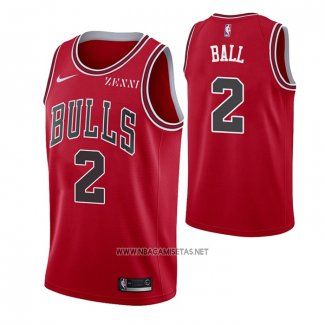 Camiseta Chicago Bulls Lonzo Ball NO 2 Icon 2021 Rojo