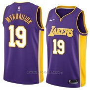 Camiseta Los Angeles Lakers Sviatoslav Mykhailiuk NO 19 Statement 2018 Violeta