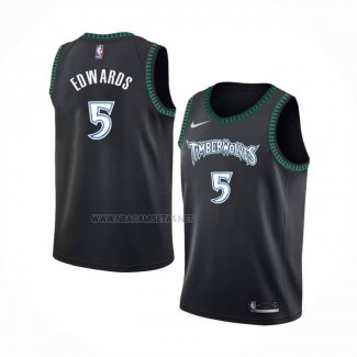 Camiseta Minnesota Timberwolves Anthony Edwards NO 5 Classic Negro