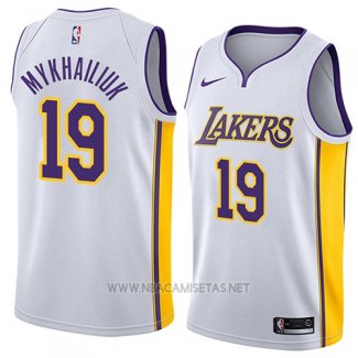 Camiseta Los Angeles Lakers Sviatoslav Mykhailiuk NO 19 Association 2018 Blanco