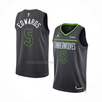 Camiseta Minnesota Timberwolves Anthony Edwards NO 5 Statement 2022-23 Negro