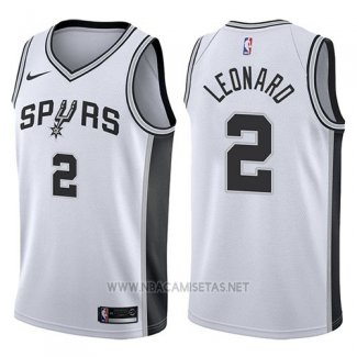 Camiseta San Antonio Spurs Kawhi Leonard NO 2 2017-18 Blanco