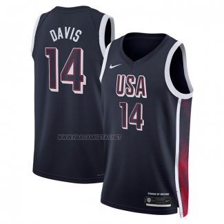 Camiseta USA 2024 Anthony Davis NO 14 Azul