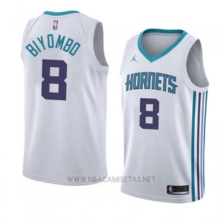 Camiseta Charlotte Hornets Bismack Biyombo NO 8 Association 2018 Blanco