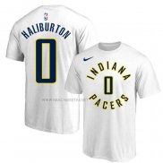 Camiseta Manga Corta Indiana Pacers Tyrese Haliburton Blanco