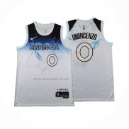 Camiseta Minnesota Timberwolves Donte DiVincenzo NO 0 Ciudad 2024-25 Blanco