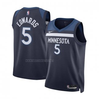 Camiseta Nino Minnesota Timberwolves Anthony Edwards NO 5 Icon Azul