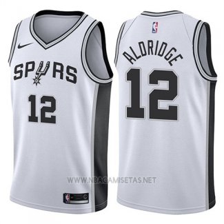 Camiseta San Antonio Spurs LaMarcus Aldridge NO 12 2017-18 Blanco