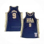 Camiseta USA 1992 Michael Jordan NO 9 Azul Oro