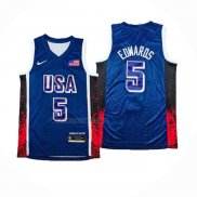 Camiseta USA 2024 Anthony Edwards NO 5 Azul1